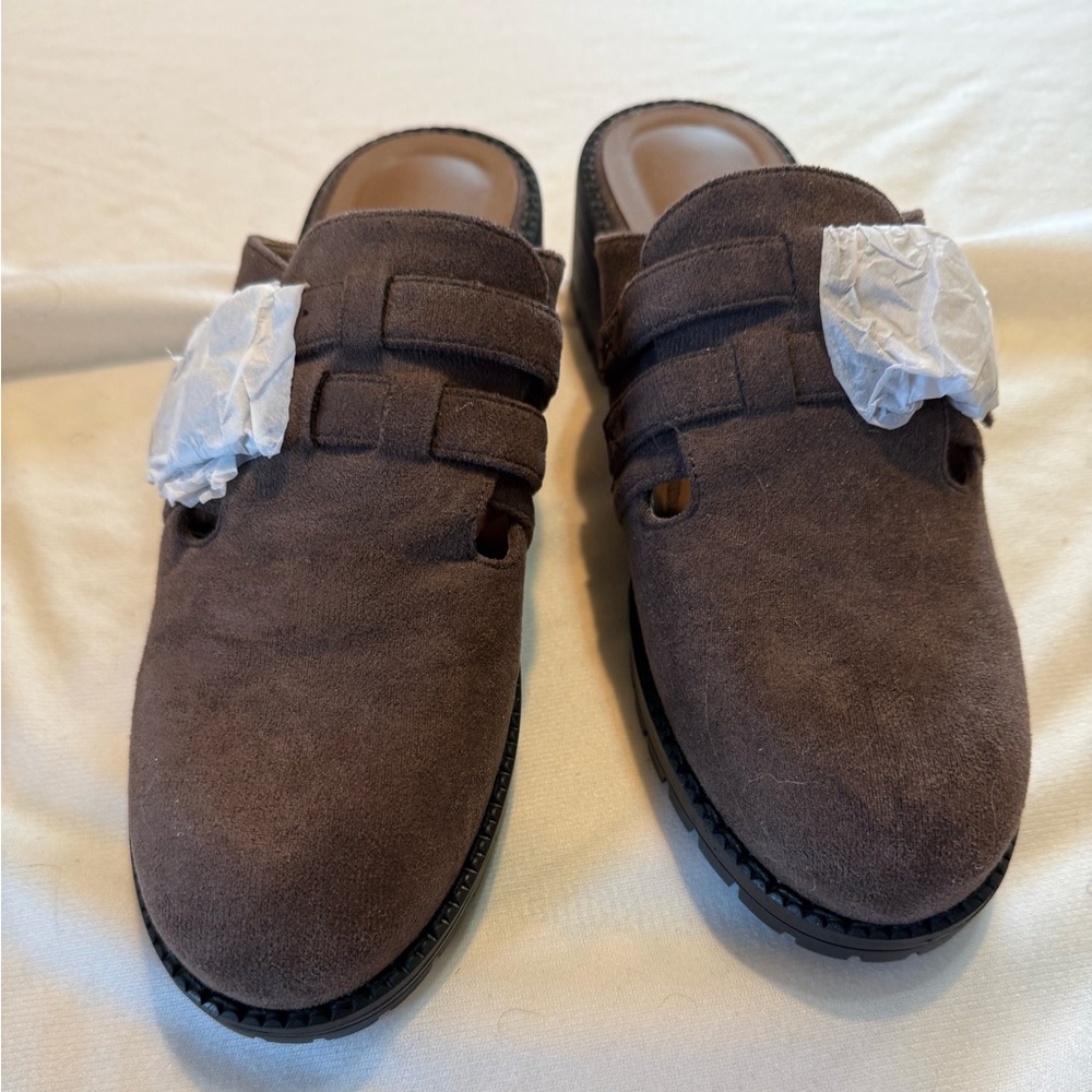 Elegant Brown Suede Women's Mules